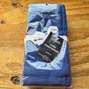 Cottoniva 12 Cloth Dinner Napkins‎ Blue Colored New